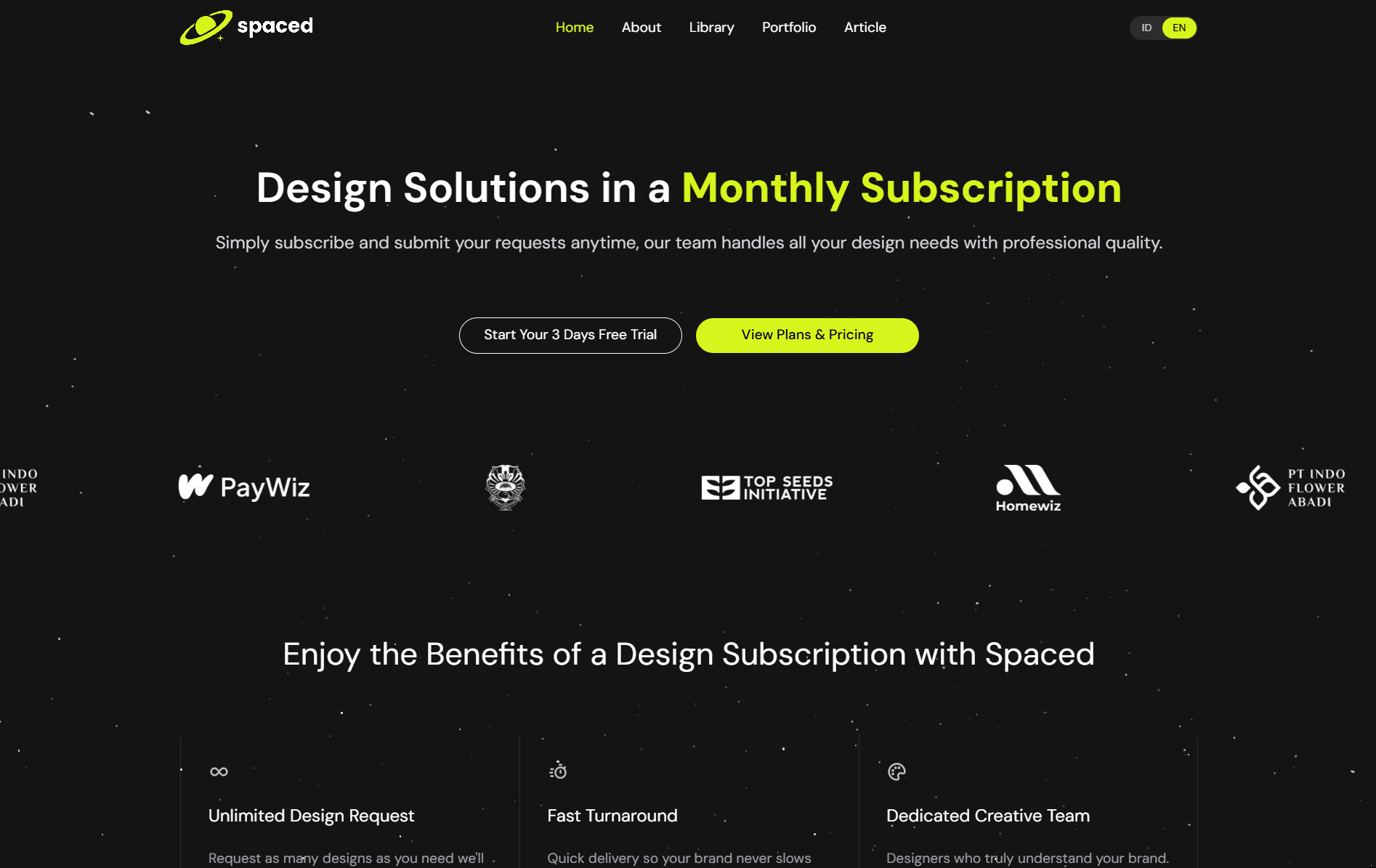 Spaced.id Landing Page