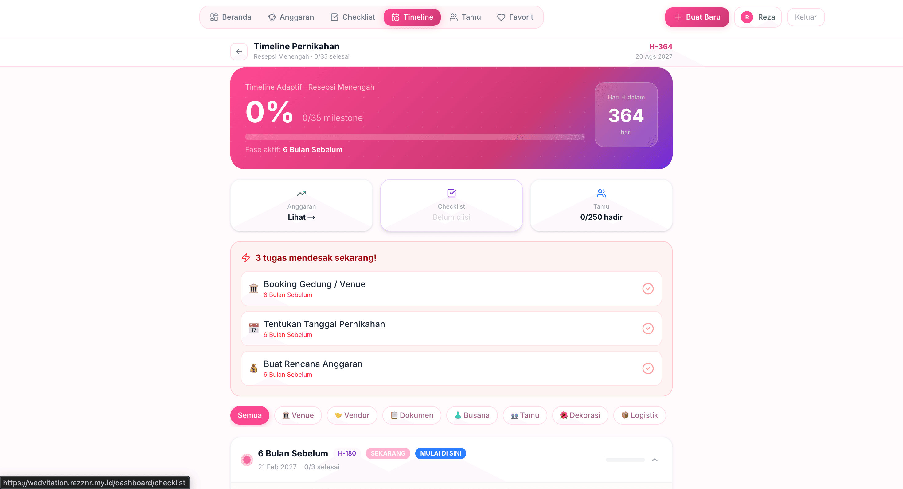 Checklist perlengkapan — pengelompokan per kategori